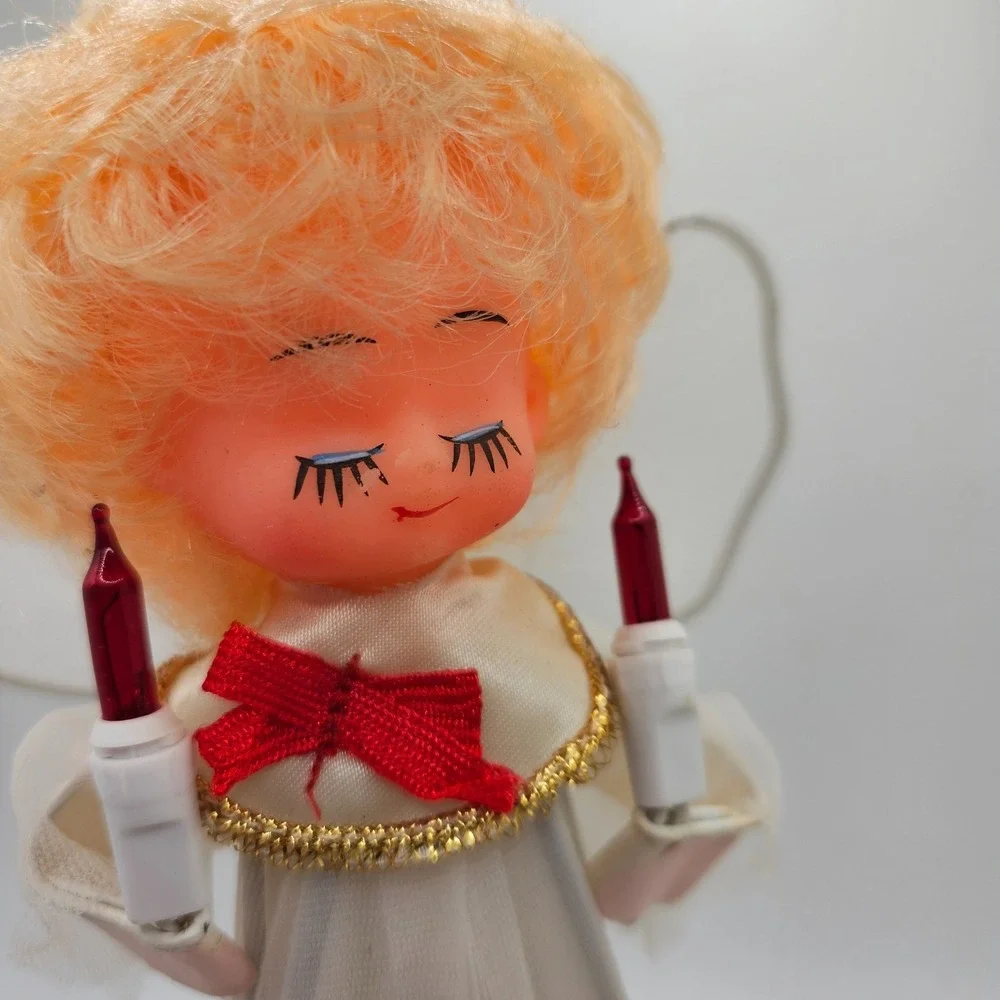 Vintage Lighted Christmas Angel Tree Topper / Decoration‎ Blinking Color Lights